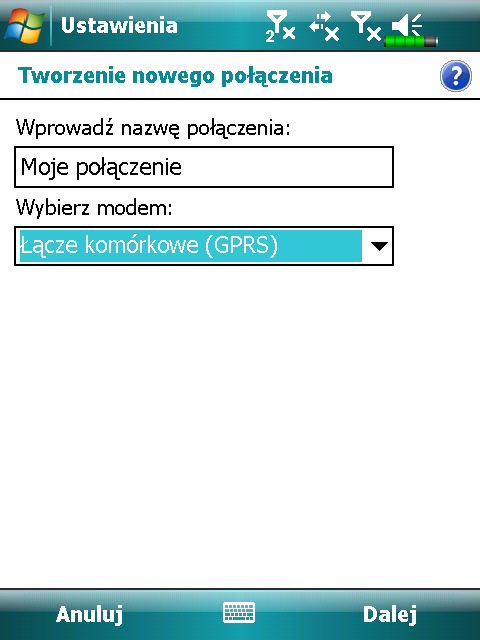 Ustanawianie połączenia GPRS W celu połączenia z Internetem lub skorzystania z usługi MMS należy upewnić się, że włożono kartę SIM do gniazda SIM1 i uaktywniono telefon Phone1 (Telefon1).