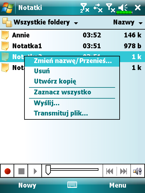 Notatki: uchwycenie myśli i pomysłów Dzięki Notatkom możesz szybko uchwycić myśli, przypomnienia, pomysły, rysunki i numery telefonów. Możesz stworzyć pisemną notatkę lub nagranie.