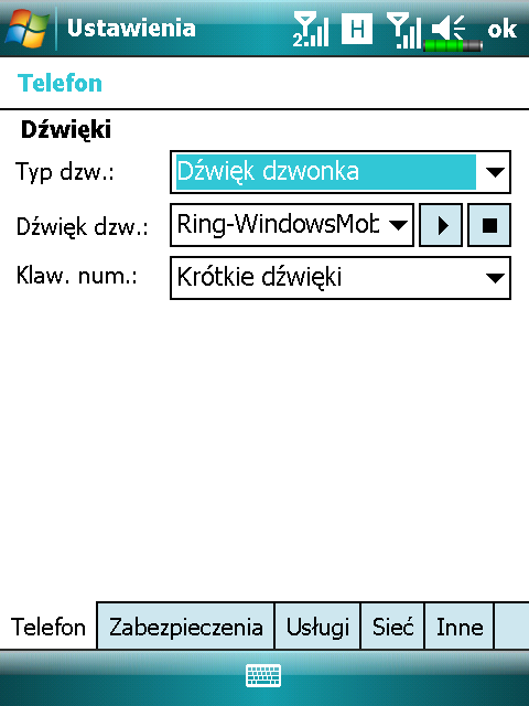 Dostosowanie Twojego Telefonu Do strony ustawień telefonu Telefon lub Telefon2 można przejść, wybierając kolejno pozycje, Ustawienia, kartę Osobiste na ekranie Dzisiaj w celu modyfikacji ważnych