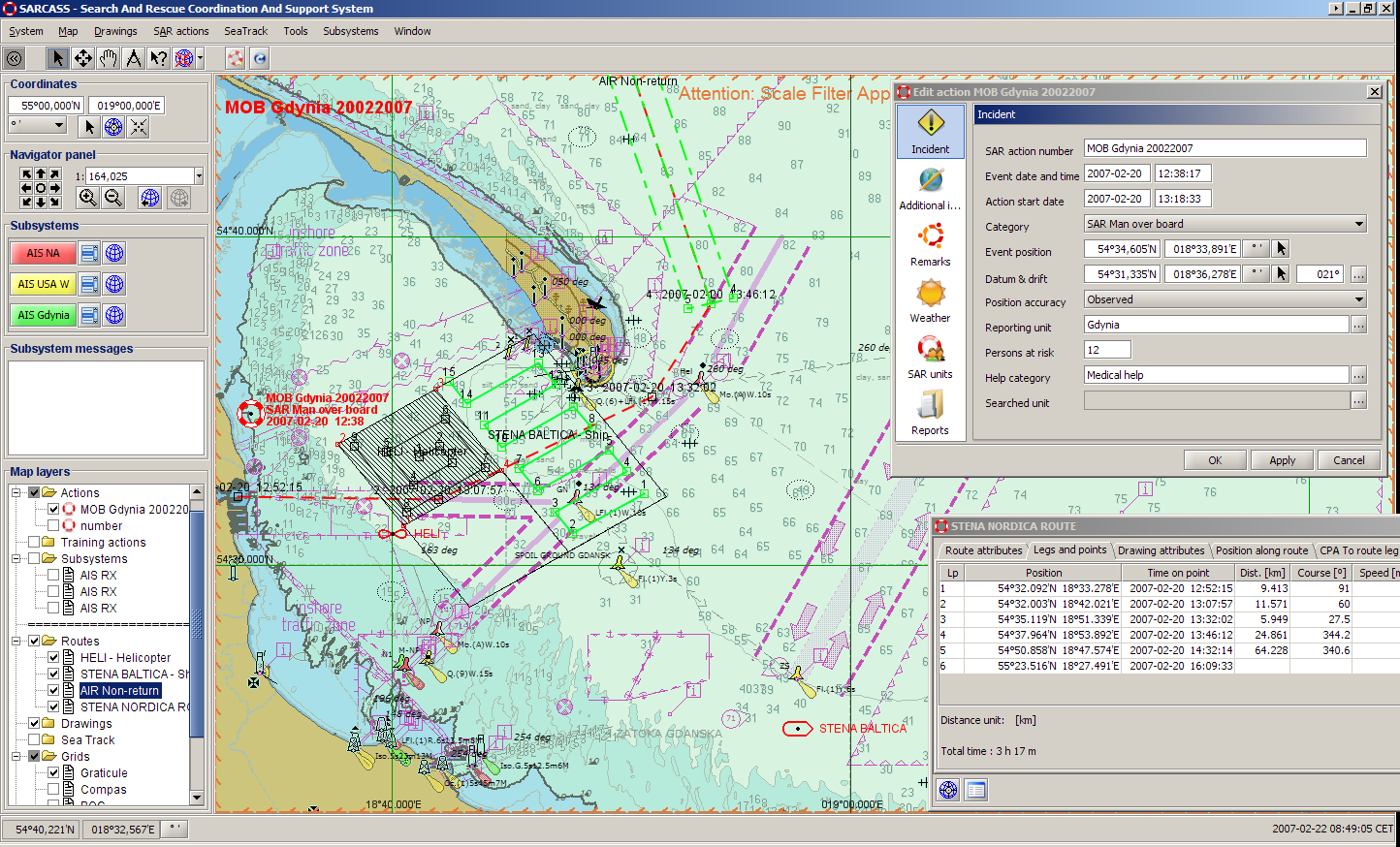 Main Functions of the SARCASS Search sub-areas and patterns