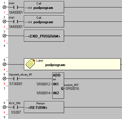 Gdy do bloku funkcyjnego JUMP dopływa sygnał wejściowy, wszystkie przekaźniki zawarte w obejmowanym przez tę instrukcję obszarze zachowują swój pierwotny stan, tzn.