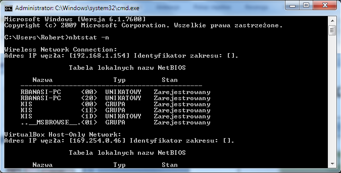 Do czego służy Nbtstat?