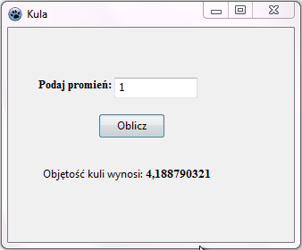 Dane wyprowadzamy do etykiety (TLabel) na formularzu. Właściwość Caption etykiety wymaga podania łańcucha znaków. Wartość v musimy więc skonwertować do postaci łańcucha.