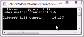 Readln; end. Oczywiście środowisko Lazarusa utworzyło nam szablon programu. Ręcznie wypełnimy kodem sekwencję między słowami begin i end, oraz przed begin dodamy var i zdeklarujemy zmienne.