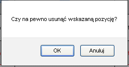 Po wyszukaniu wybranej informacji dotyczącej kontroli w rejestrze Kontrole krzyŝowe (poprzez zastosowanie Filtrowania/Wyszukiwania) dane moŝna usunąć wybierając ikonę.