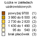 Mapa 2. Rozmieszczenie łóżek lecznictwa uzdrowiskowego i liczba kuracjuszy leczonych stacjonarnie 82 według województw w 2012 r. Mapa 3.