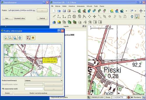 Ryc. 7. Przykład nadawania georeferencji (za gisdiary.wordpress.com). Analiza zgromadzonych informacji jest podstawowym celem stosowania GIS, umożliwia to rozumienie prawidłowości w przestrzeni.