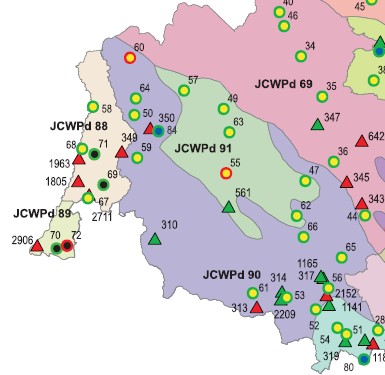 Tab. 4. Ogólna charakterystyka geologiczna JCWPd nr 107 Nr JCWPd Powierzchnia km 2 Stratygrafia 107 1191,8 Q, Pz-Pt Litologia Piaski, utwory krystaliczne Typ geochem.