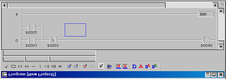 Realizacja przykładowej funkcji logicznej: P0040= (P000 OR P0002) AN (NOT P0003) Kliknij na symbolu - -.