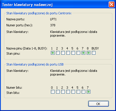 12. Tester klawiatury nadawczej Aby uruchomić tą opcję rozwiń podmenu Pomoc głównego menu programu RoIP i wybierz Tester klawiatury nadawczej.