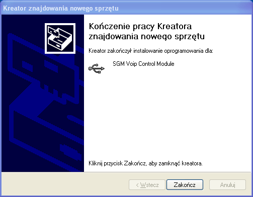 Po kliknięciu Dalej pojawi się okno akceptacji nie podpisanego sterownika przez system Windows.