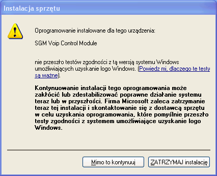 Należy postępować zgodnie ze wskazówkami, tzn. dwukrotnie kliknąć przycisk Dalej, a następnie kliknąć przycisk Instaluj.