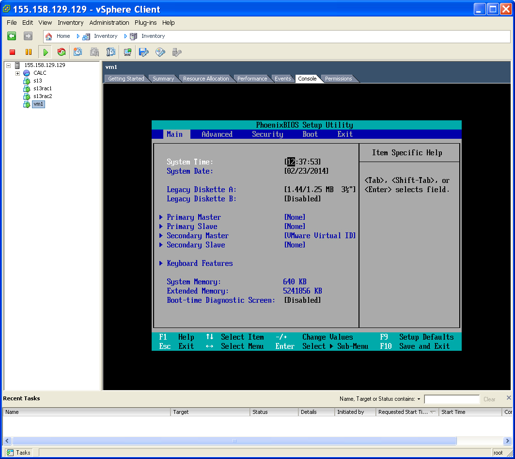 1.7 BIOS maszyny wirtualnej VMware Wejście w BIOS maszyny wirtualnej: klawisz F2 naciśnięty na początku