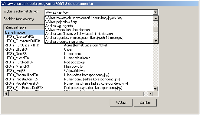 Dezaktywację poszczególnych schematów wykonujemy przez kliknięcie myszką w kolumnie Aktywny przy odpowiedniej nazwie