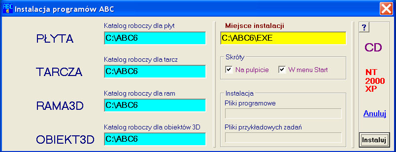 Informacje ogólne A1. Instalacja programu ABC Pierwszym krokiem po zakupie kaŝdego nowego programu jest zainstalowanie go na własnym komputerze. Instalacja pakietu ABC jest bardzo prosta.