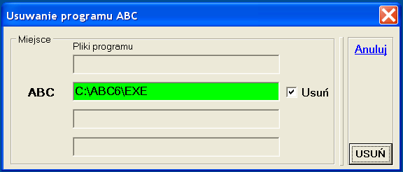 Informacje ogólne Pakiet ABC moŝe być instalowany wielokrotnie. Np. uŝytkownik otrzymał nowy egzemplarz z rozszerzoną konfiguracją.