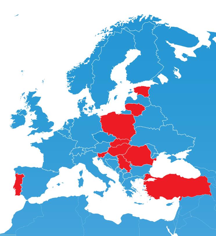 Estonia, Tartu Hungary, Budapest (Coordinating center: