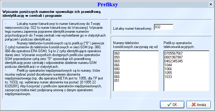 CENTRALA TELEFONICZNA CTL V Rys. 50 Naciśnij teraz przycisk [OK], okno zostanie zamknięte, a święto dopisane do tabeli.