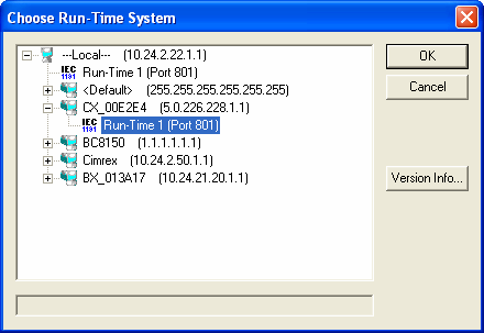 TwinCAT PLC Control Choose Run-Time System Wybór Run-Time System, na który zostanie