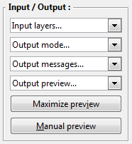 Jakie powinny być ustawienia rozwijanej listy Input / Output w G`MIC Manual preview może zastąpić tryb automatycznego podglądu, który jest domyślnym podglądem G`MIC.