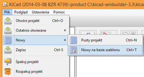 Szablony systemowe: <kicad_bin_dir>/template/ Szablony użytkownika: w systemach UNIX: ~/kicad/template/ w systemie Windows: C:\Użytkownicy\<użytkownik>\Moje Dokumenty\kicad\template\ w systemie Mac: