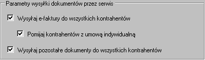 6 4 Podręcznik użytkownika Symfonia e-dokumenty Zaznaczenie parametru (1.) i niezaznaczenie (2.