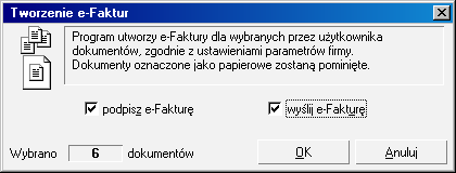 6 12 Podręcznik użytkownika Symfonia e-dokumenty 4. Jeśli duplikat ma zostać automatycznie podpisany i wysłany, zaznacz opcje Podpisz i Wyślij. 5.