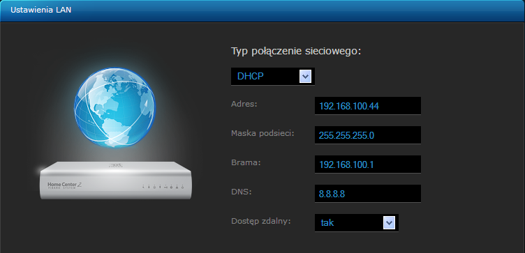 Rysunek 5.22: Panel Konfiguracji - Informacje ogólne 5.8.2 Ustawienia LAN Ustawienia LAN to zbiór zaawansowanych ustawień sieciowych HC2.