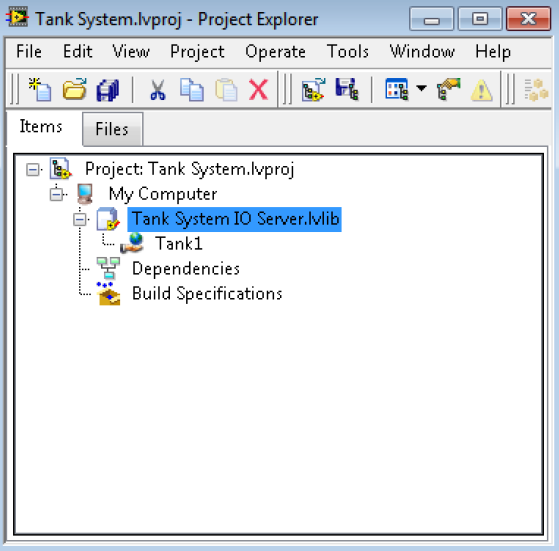 ZTMAiPC Laboratorium Systemów SCADA 11. Wybrać polecenie Rename z menu kontekstowego elementu Custom VI Periodic1. Zmienić nazwę cyklicznego serwera I/O na Tank1.