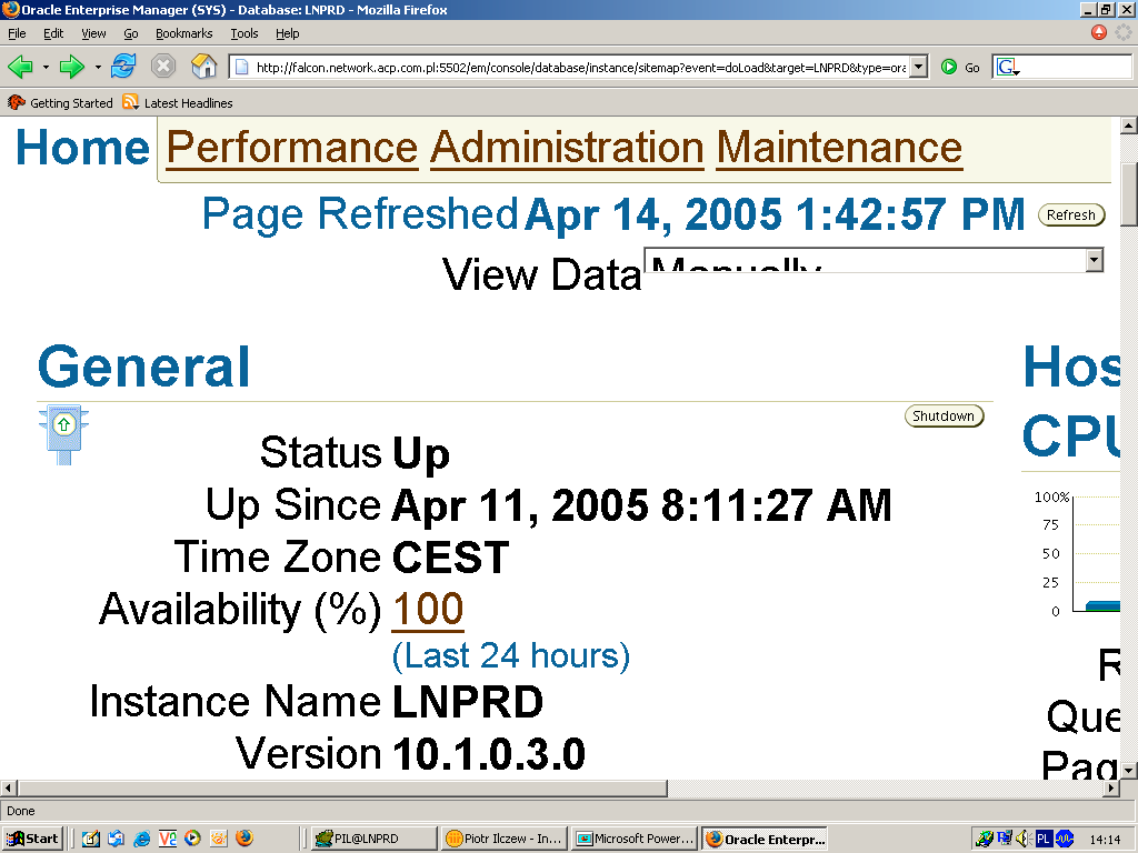 Ważne skrypty W katalogu $ORACLE_HOME\<SID>\RDBMS\ADMIN znajdują się skrypty: catalog.sql tworzy widoki słownika danych (ang. Creates data dictionary views) catproc.