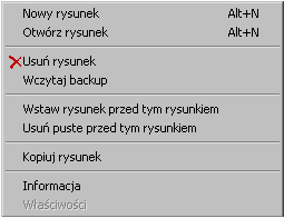 Nowy schemat Otwórz schemat Usuń schemat WczytaP backup Podczas tworzenie nowego schematu SEE Electrical sugerupe automatycznie pierwszy wolny numer dla tego typu dokumentu.