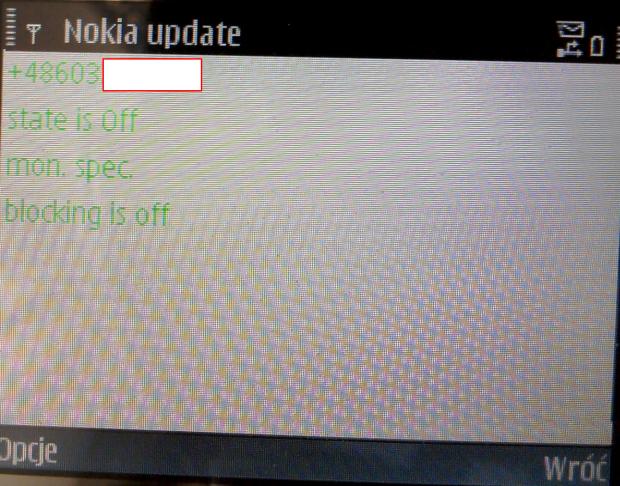 SELECT * from tbl_phone_number WHERE phone_number LIKE numer Monitor z konfiguracją W kodzie aplikacji znajduje się ukryte okno (Debug), które wyświetla aktualną konfigurację.