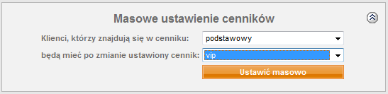 W prosty sposób można przenieść wszystkich klientów z jednego cennika do drugiego Z rozwijanej listy wystarczy tylko wybrać cennik źródłowy (w wykazie widoczne są tylko cenniki, do których jest