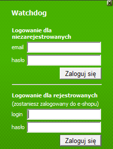 Ustawienie schematu użytkownika wyświetlania Watchdog Przy zmianie ustawień nie zapomnijcie również skasować cache: Administracja - Ustawienia systemu Usunięcie cache.