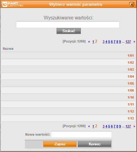 Klikając na wartość, którą chcemy dodać do parametrów produktu, przenosimy ją na kartę towaru. Teraz wystarczy już nacisnąć przycisk Dodaj do parametrów, a parametr dla towaru zostanie utworzony.