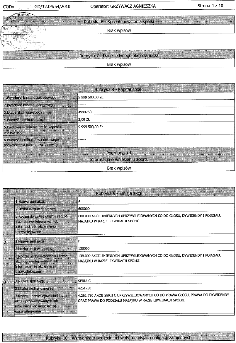 DOKUMENT INFORMACYJNY