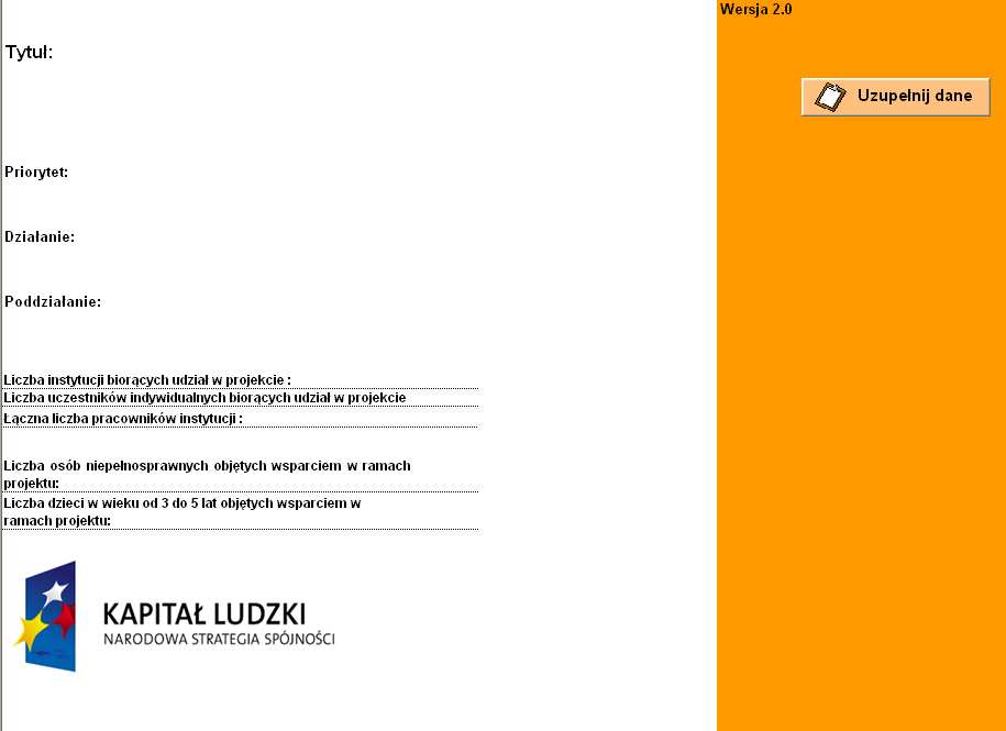 Po zakończeniu pracy z Formularzem PEFS 2007 wprowadzone zmiany powinny znaleźć odzwierciedlenie w głównym ekranie aplikacji.