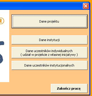 Kolejne pole: - Liczba instytucji biorących udział w projekcie uzupełnia się automatycznie na podstawie liczby instytucji wpisanych w Formularzu PEFS 2007 w ramach zakładki Dane instytucji ; - Liczba