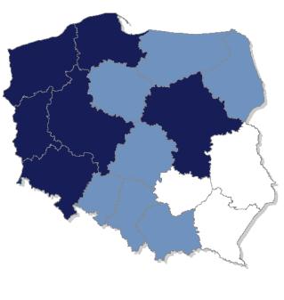 szybkości, 2011 Polska EU27 3% 20% 1% 50% 26% 7% 8% 1% 40% 43% Penetracja Internetem w Polsce ujęcie geograficzne > 16% 13% - 16% <13% Udział technologii w inwestycjach 2011 ETH 2% CATV 5% 4G 6% WLAN