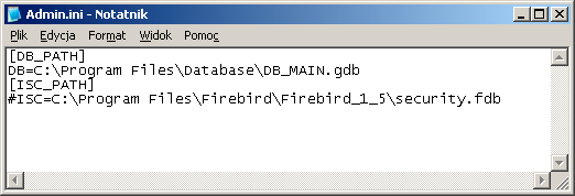 MODUŁ ADMINISTRACYJNY SYSTEMU FK Moduł administracyjny programu FK zlokalizowany jest dla instalacji domyślnej w systemie Windows, w katalogu: C:\Program Files\Database.