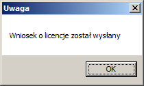 4. Po weryfikacji wybieramy Wyślij wniosek o licencję 5. Na tym etapie wymyślamy i ustawiamy własne prywatne hasło do licencji (nie ma nic wspólnego z hasłem z pkt. 3).