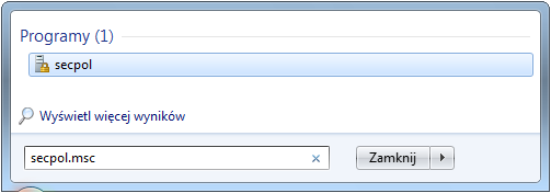 5. Uwagi dla Windows Vista/7 Zmiana poziomu uwierzytelniania LAN Manager. Metoda 1: Wyszukaj i uruchom secpol.