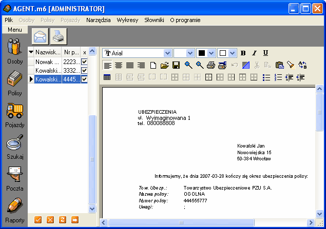 Korzystanie z funkcji programu AGENT.m6 49 Rys.