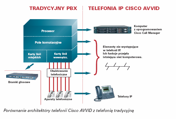 wydajności serwerów (a w efekcie pojemności systemów telefonii IP) przy niezmiennych cenach, możliwość wyboru platformy sprzętowej od wielu dostawców, gwałtownie rosnąca liczba aplikacji