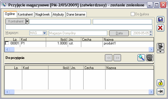 Rys. 2.221 PM, zakładka: Ogólne (dokument generowany przez operatora). Na zakładce znajdują się funkcje: Rys. 2.222 PM, zakładka: Ogólne (dokument generowany automatycznie).