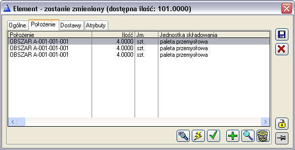 PołoŜenie, otwieranym po naciśnięciu przycisku: [Zmień]. Po zmianie parametrów, będą one miały priorytet przy umieszczaniu towaru w magazynie nad zdefiniowanymi w oknie: Kategorie.