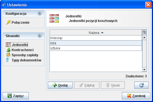 8 Administracja Rysunek 47: Zarządzanie tabelami słownikowymi 8.3.