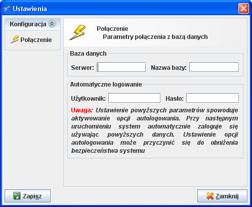 3 Instalacja Serwer adres IP serwera baz danych otrzymany od administratora lub jego nazwę mnemoniczną.