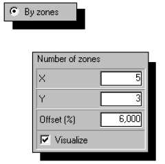 System dzieli arkusz na strefy. Po uruchomieniu tej opcji, system potrzebuje następujących wartości: X i Y to ilości stref, w których dzielony będzie arkusz.