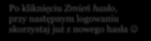 14. Profil. Zakładka menu CMS Profil służy do zmiany hasła. W tym miejscu wpisz hasło, które aktualnie używasz do logowania.